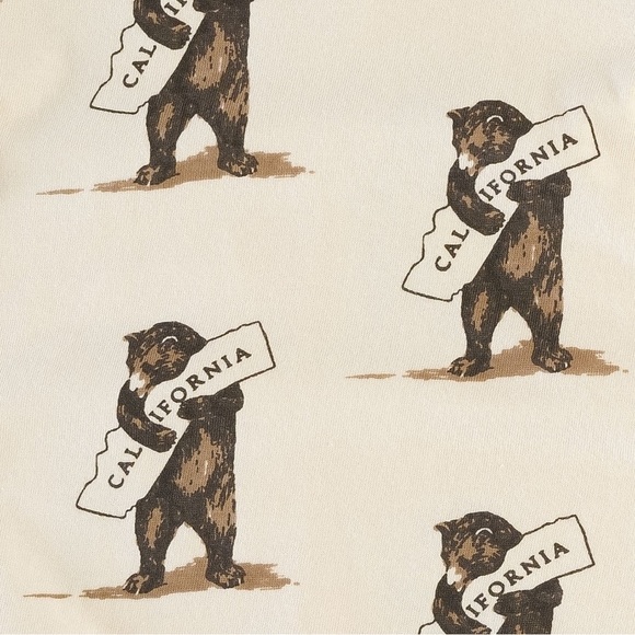 Organic Cotton California Bear short flutter sleeves NWT Women XS (fits like M) - Picture 3 of 3